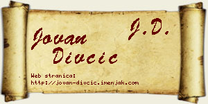 Jovan Divčić vizit kartica